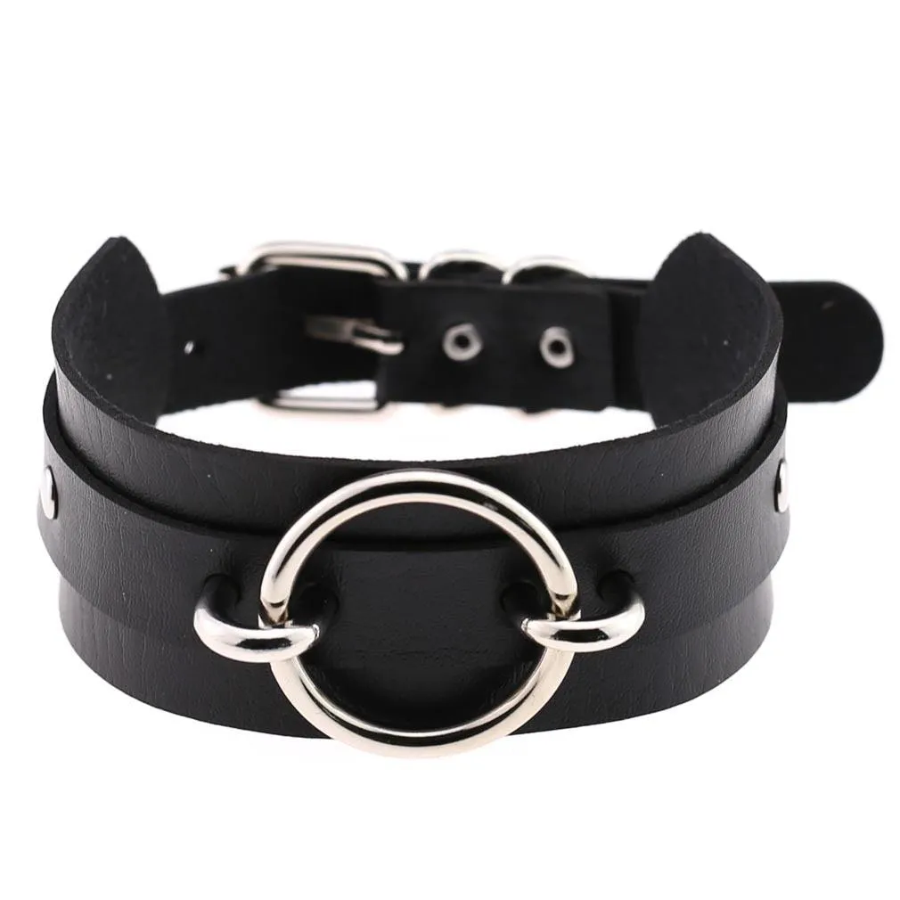 Punk Choker Collar Leather