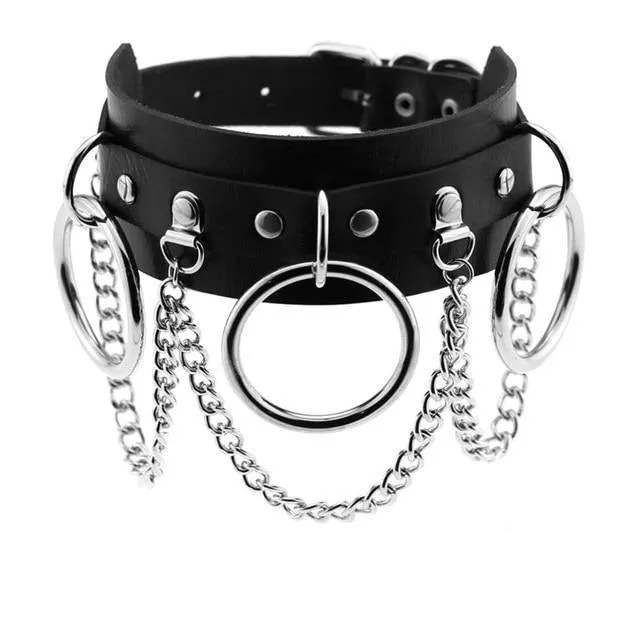 Punk Choker Collar Leather