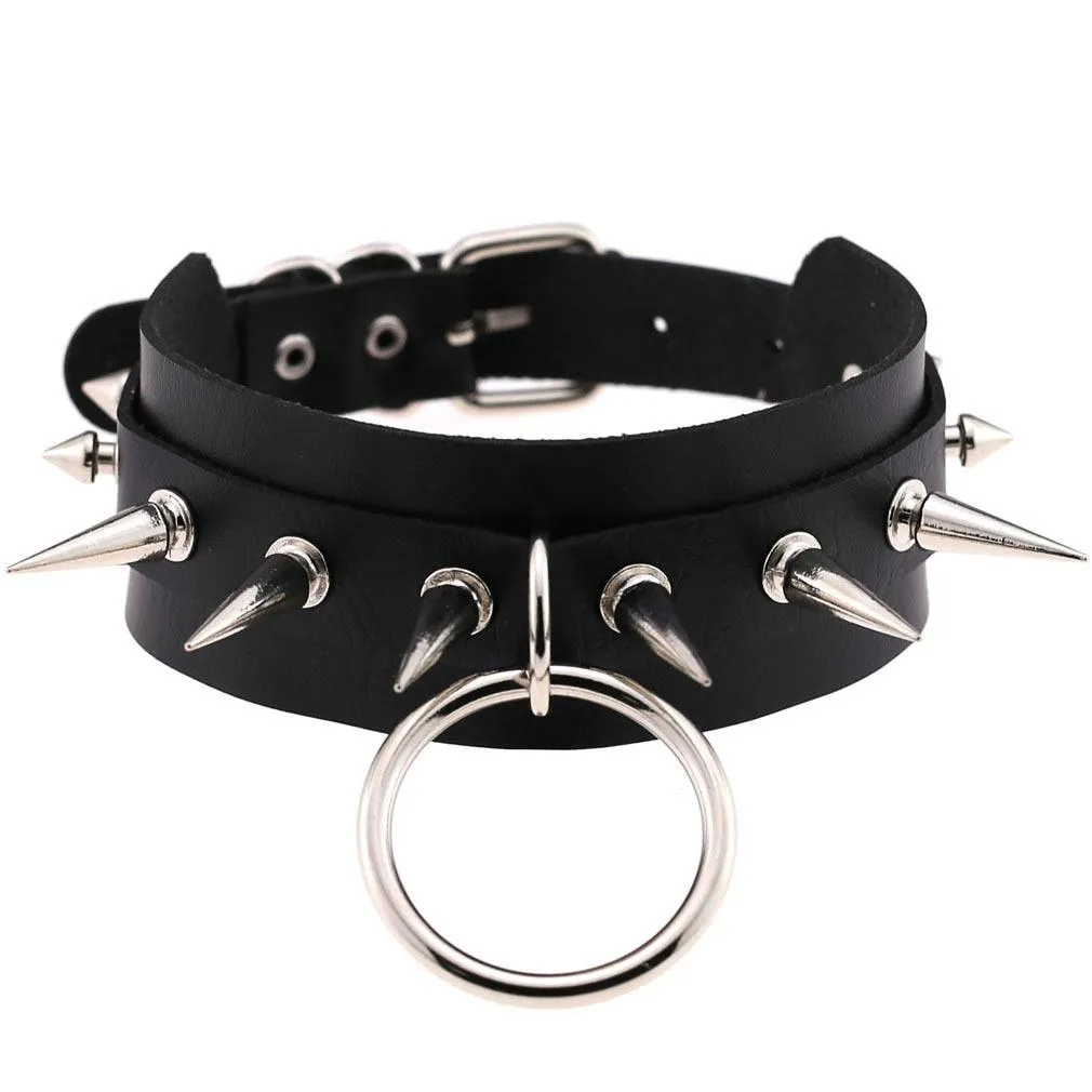 Punk Choker Collar Leather