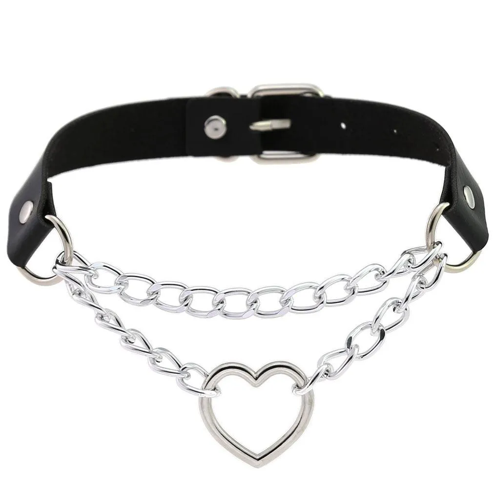 Punk Choker Collar Leather