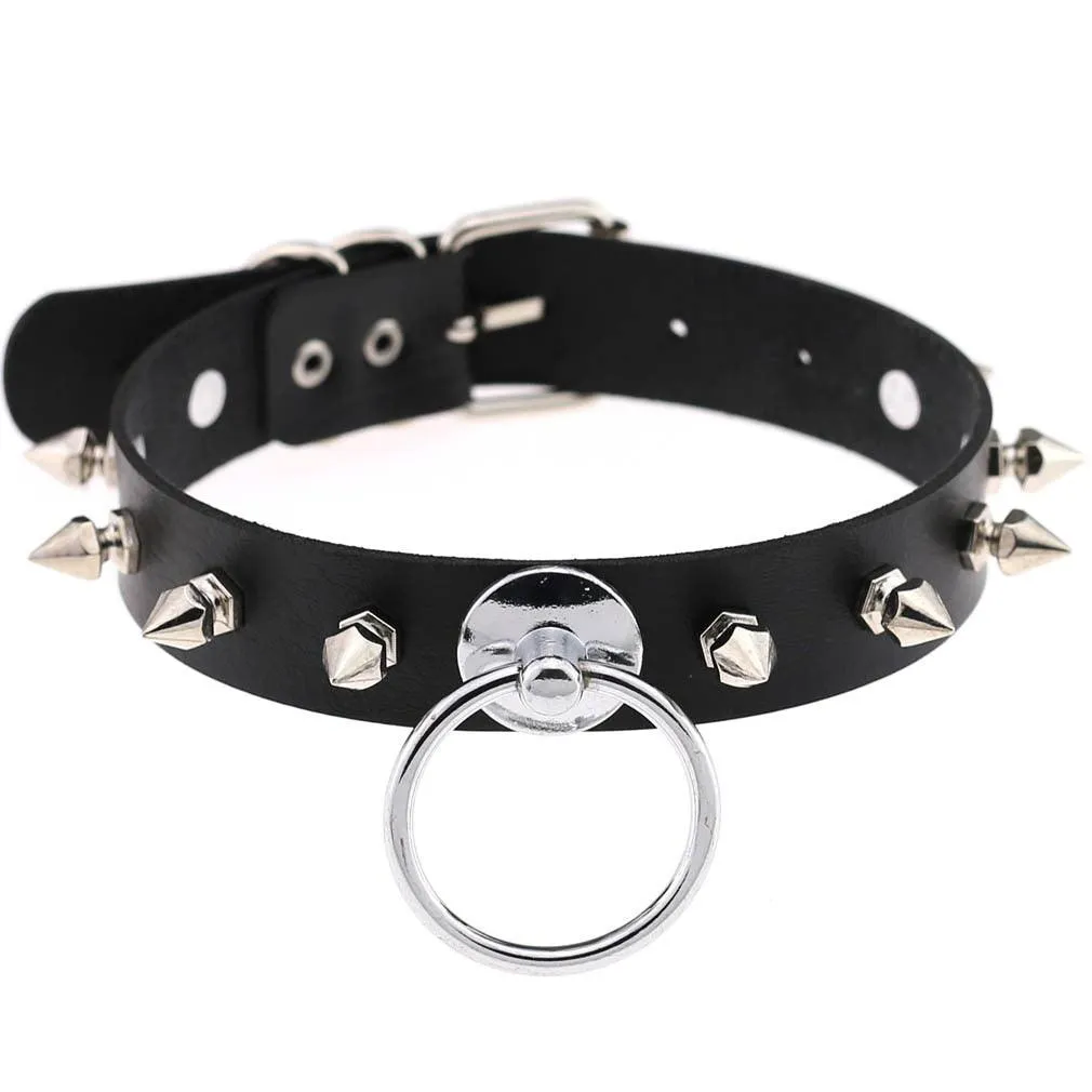 Punk Choker Collar Leather