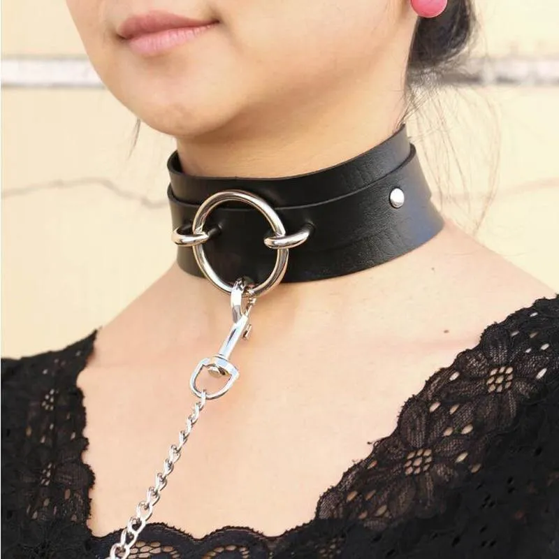 Punk Choker Collar Leather
