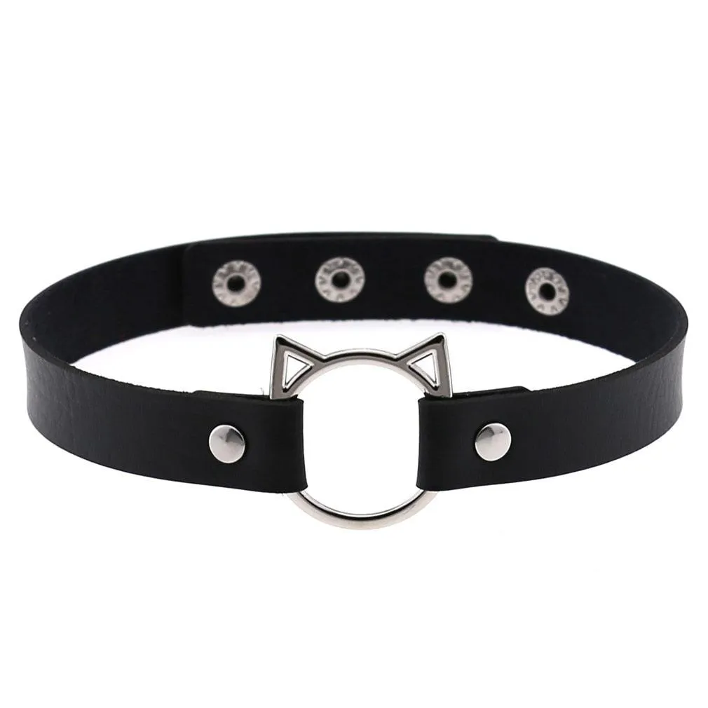 Punk Choker Collar Leather