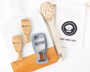 "Cheers" Champagne Glass Shape Dog Biscuit Cookie Cutter