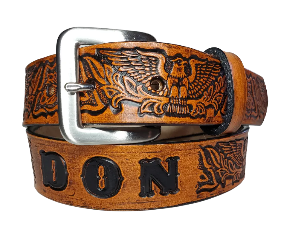"Lil' Patriot" Leather KIDS/CHILDRENS Name Belt