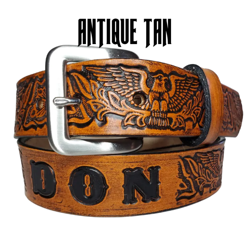 "Lil' Patriot" Leather KIDS/CHILDRENS Name Belt