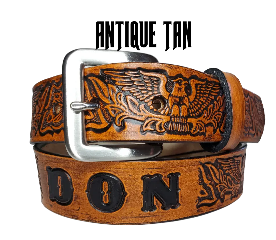 "Lil' Patriot" Leather KIDS/CHILDRENS Name Belt
