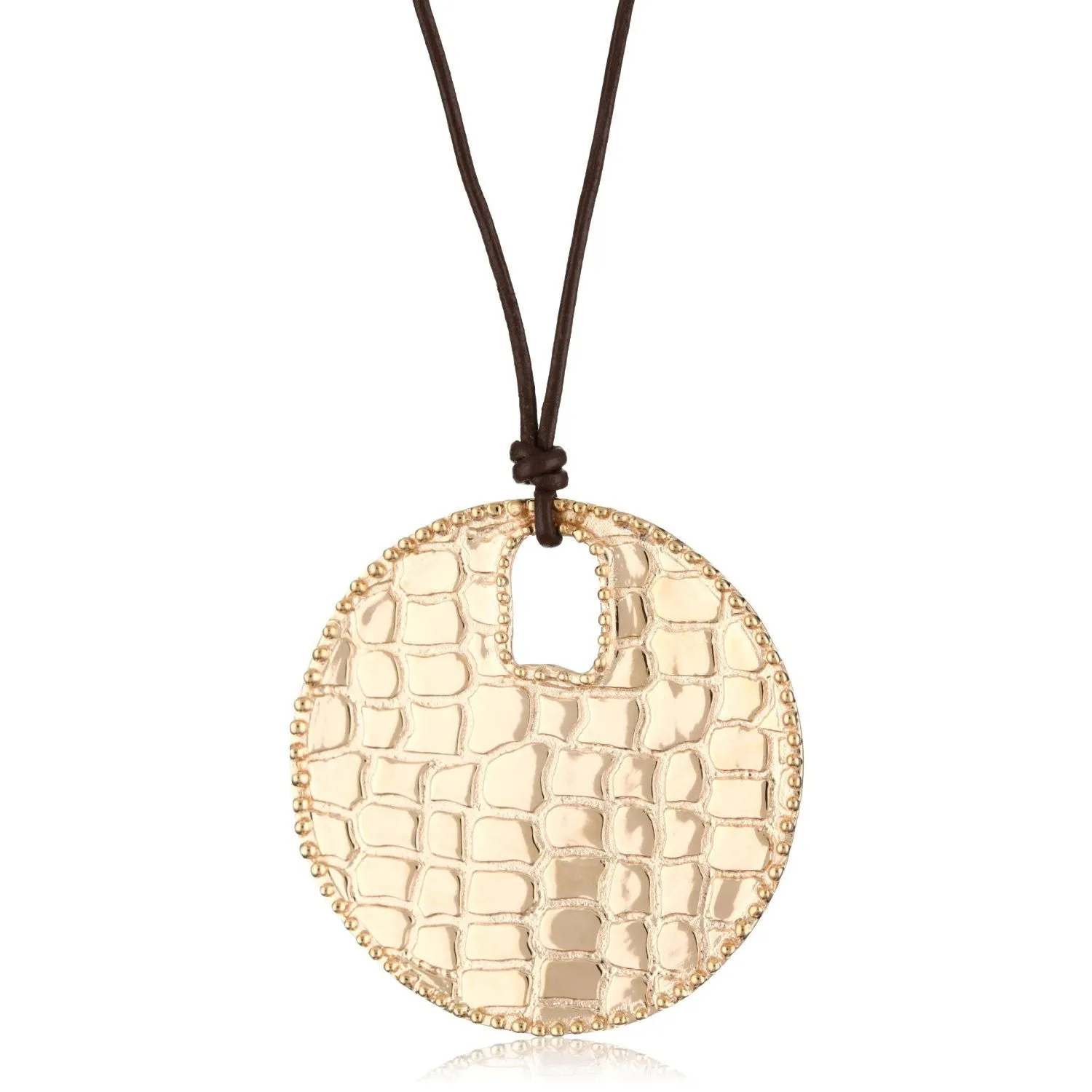 "Midnight Medallion" High Polished Disc Pendant Necklace