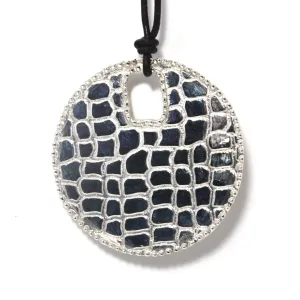 "Midnight Medallion" High Polished Disc Pendant Necklace