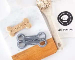 "Party Animal" Bone Shaped Dog Biscuit Cookie Cutter