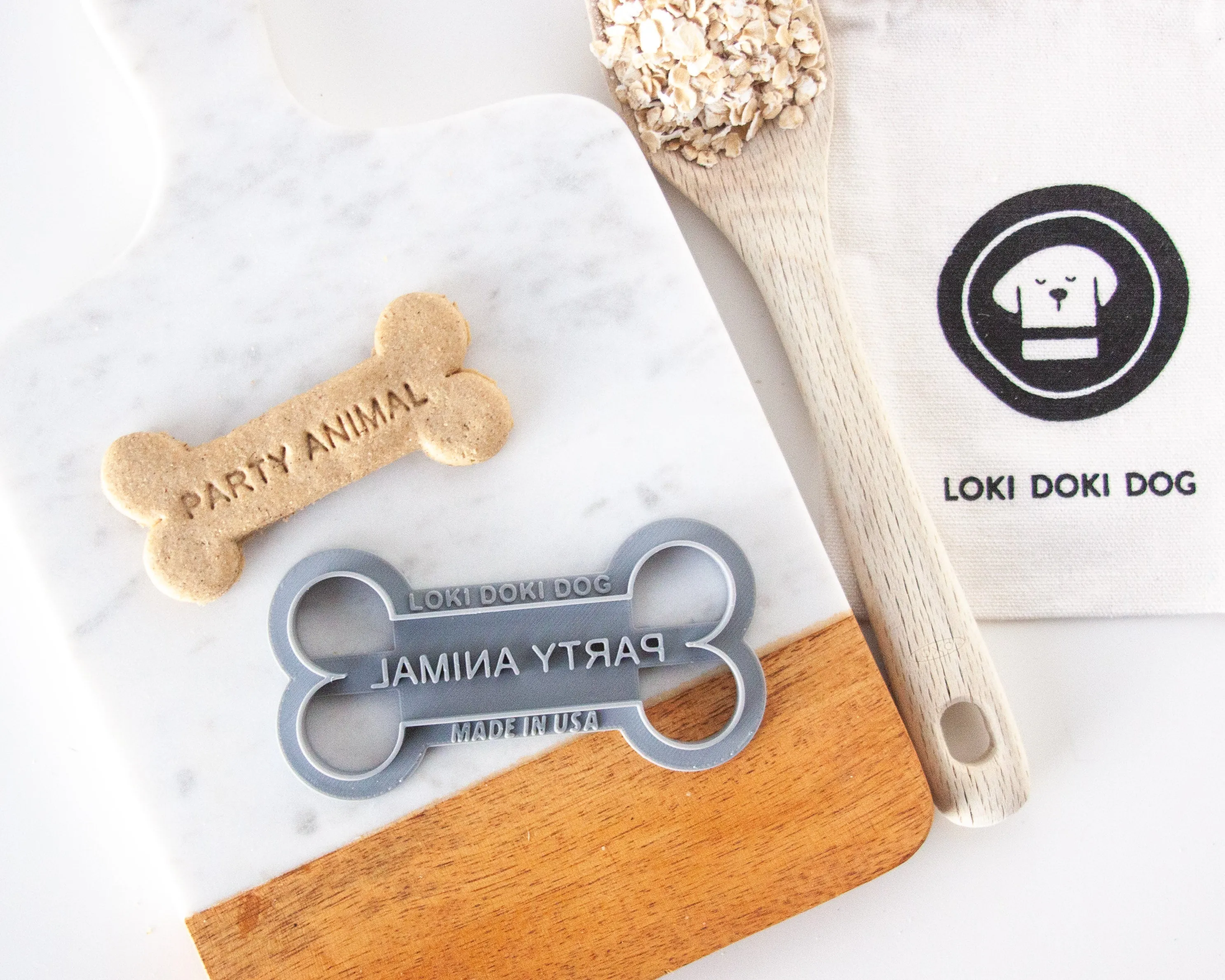 "Party Animal" Bone Shaped Dog Biscuit Cookie Cutter
