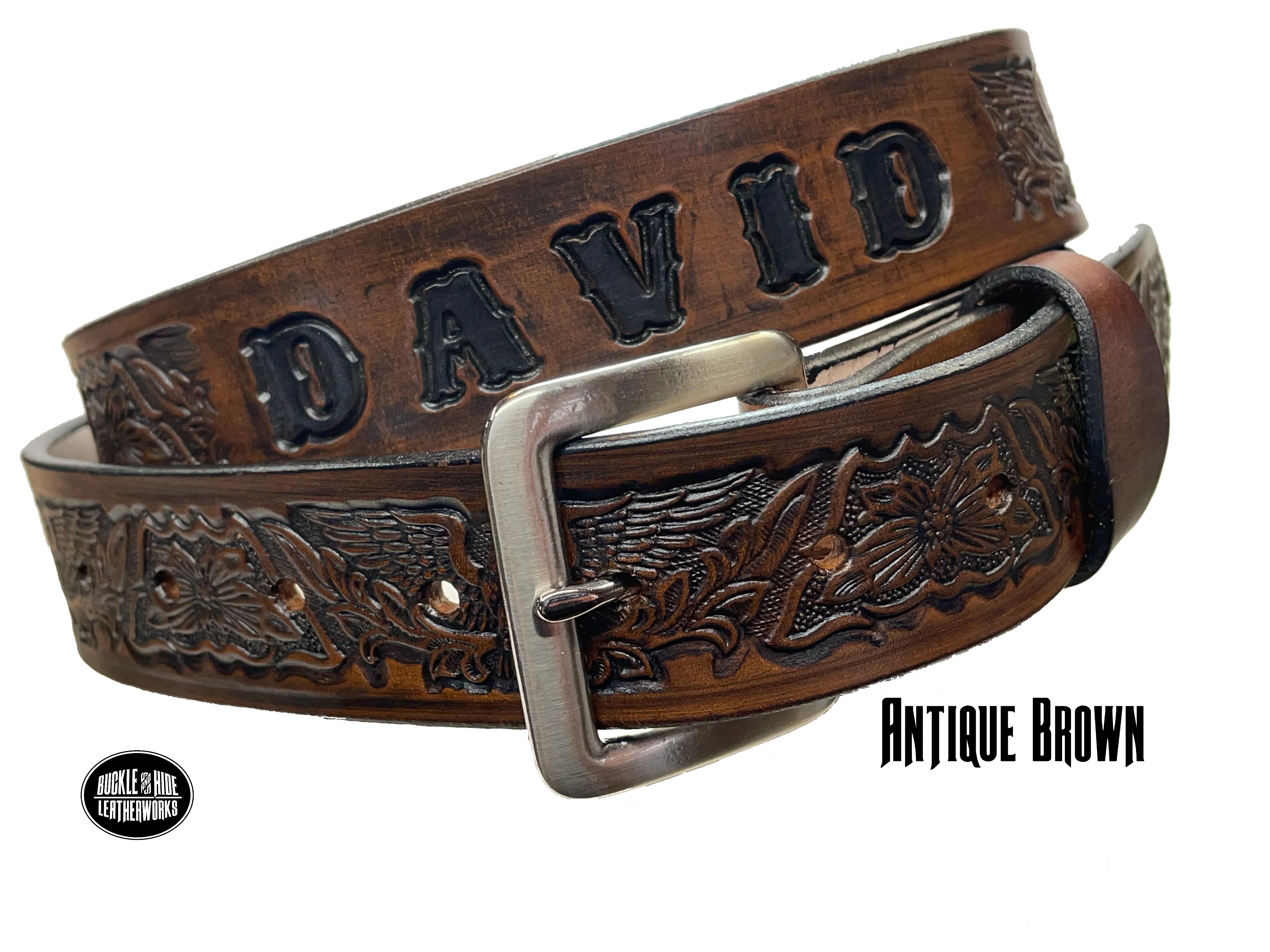 "The Patriot" Name Leather Belt