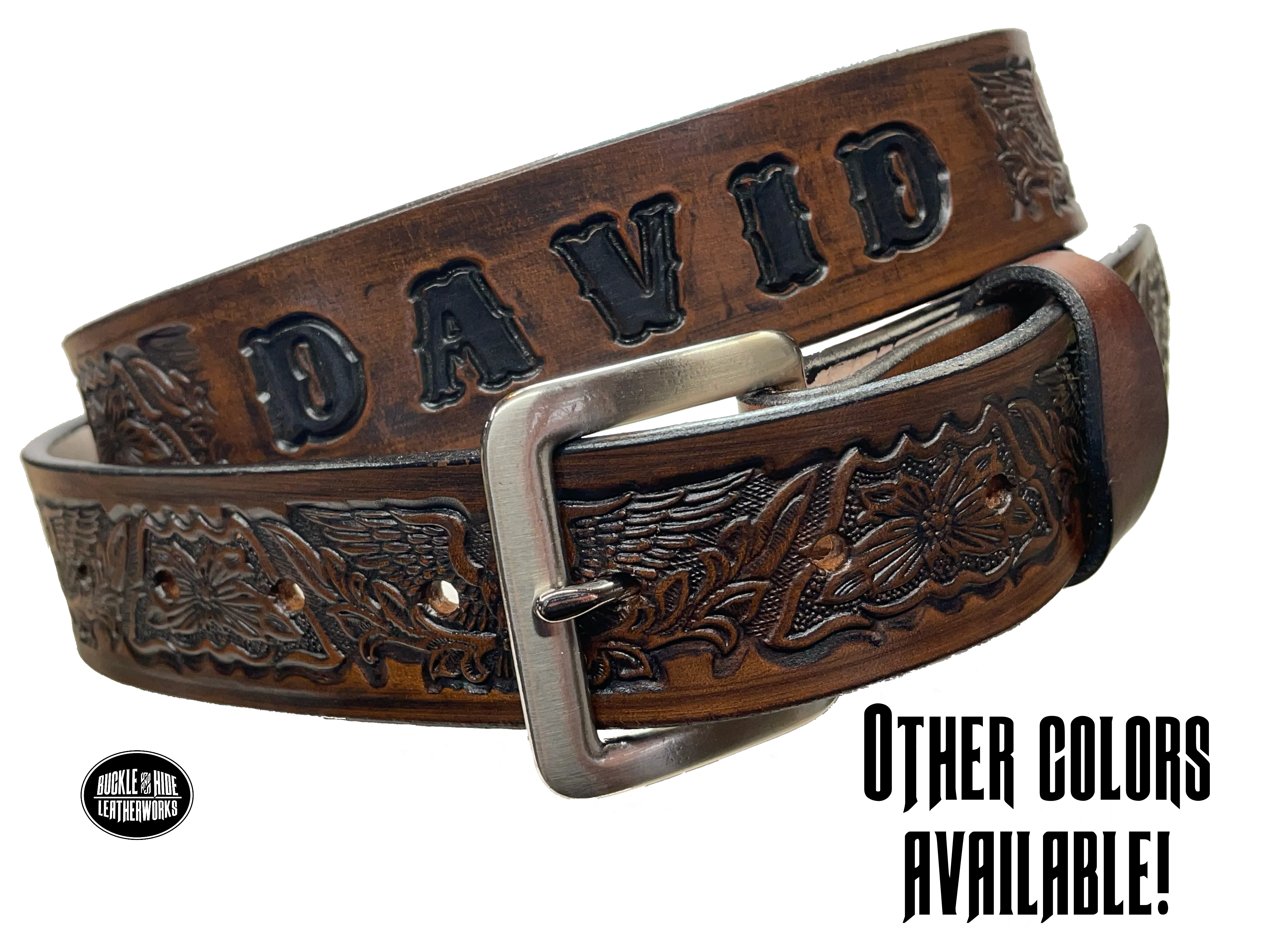 "The Patriot" Name Leather Belt