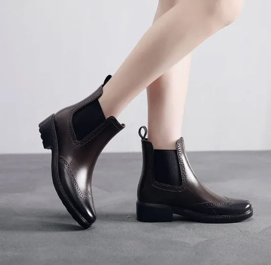 Rain boots female short tube rain boots