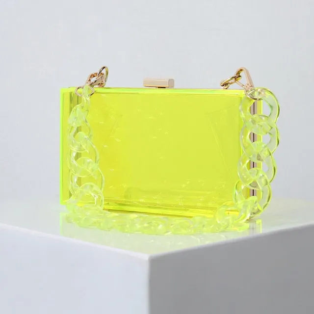 Realaiot Transparent Bag Jelly Clutch Bags for Women Luxury Diamond Candy Color Bag Ladies Blue Bag for Wedding Party Clutch Chain Bag