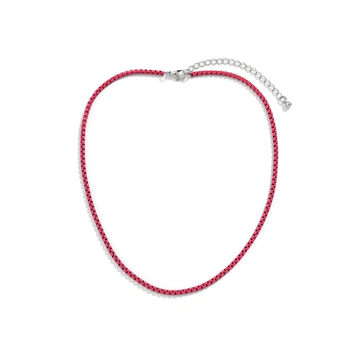 Red Enamel Popcorn Chain Choker Necklace