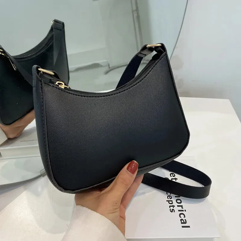 Retro PU Leather Shoulder Bag: Casual Fashion Essential