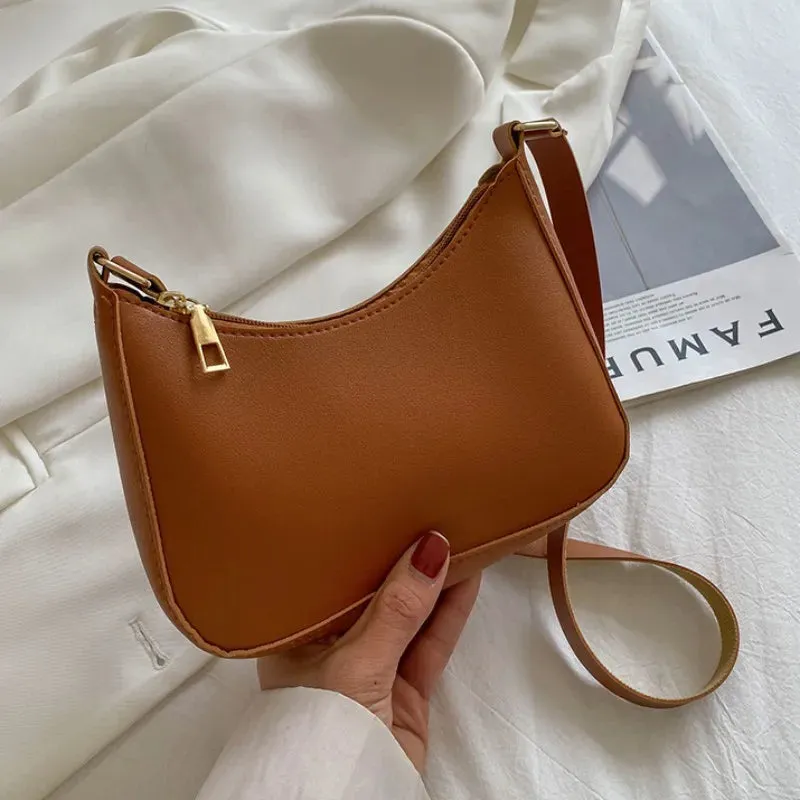 Retro PU Leather Shoulder Bag: Casual Fashion Essential