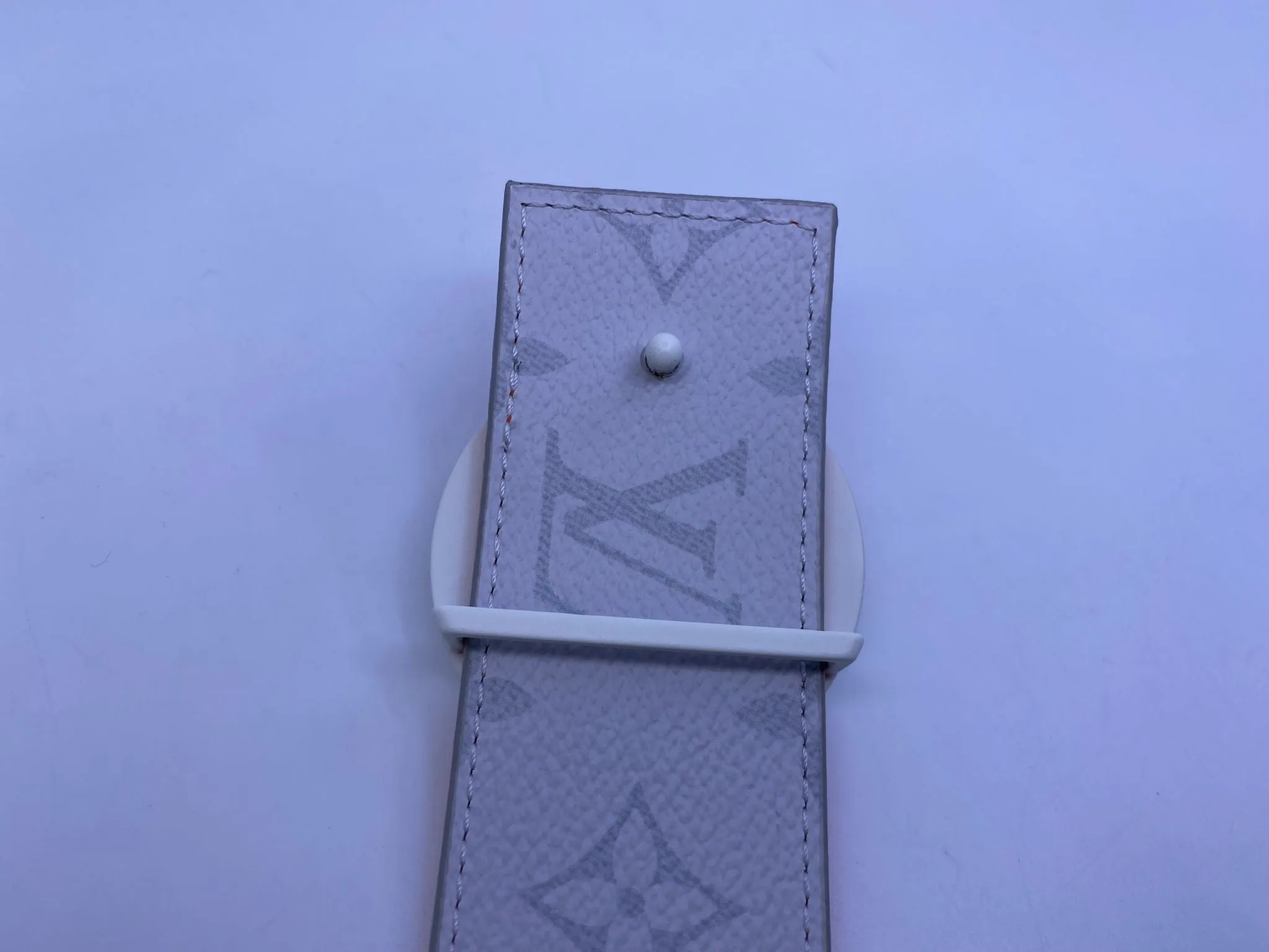 Reversible LV Antarctica White Monogram Circle Belt