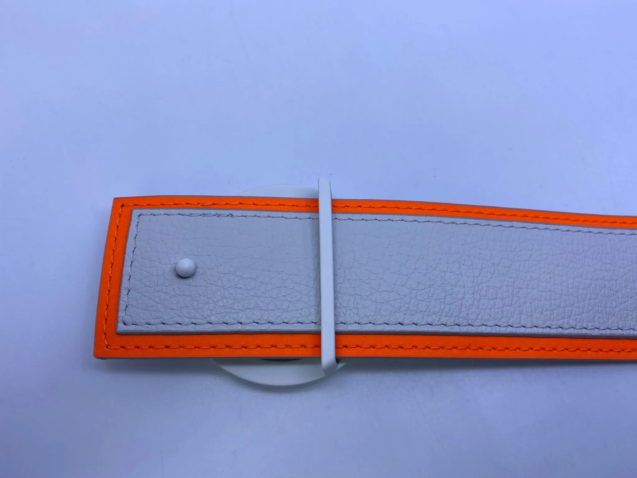 Reversible LV Antarctica White Monogram Circle Belt
