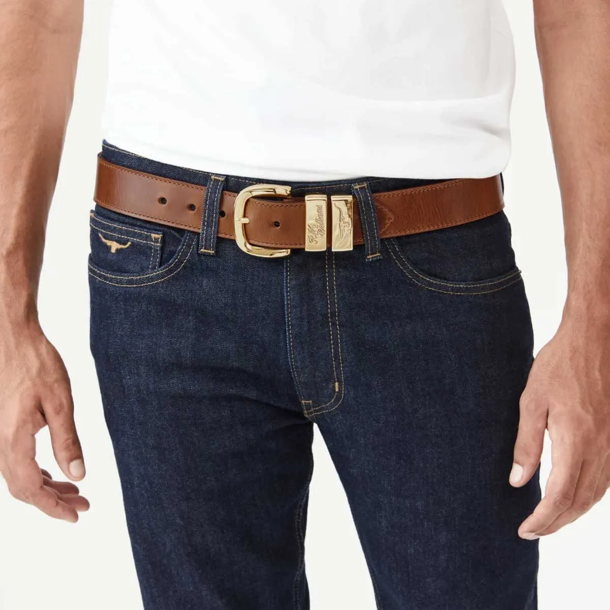 RM WILLIAMS Drover 1.5" Belt - Mens - Caramel