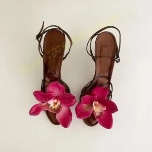 Rose Red Ankle Strap Heels