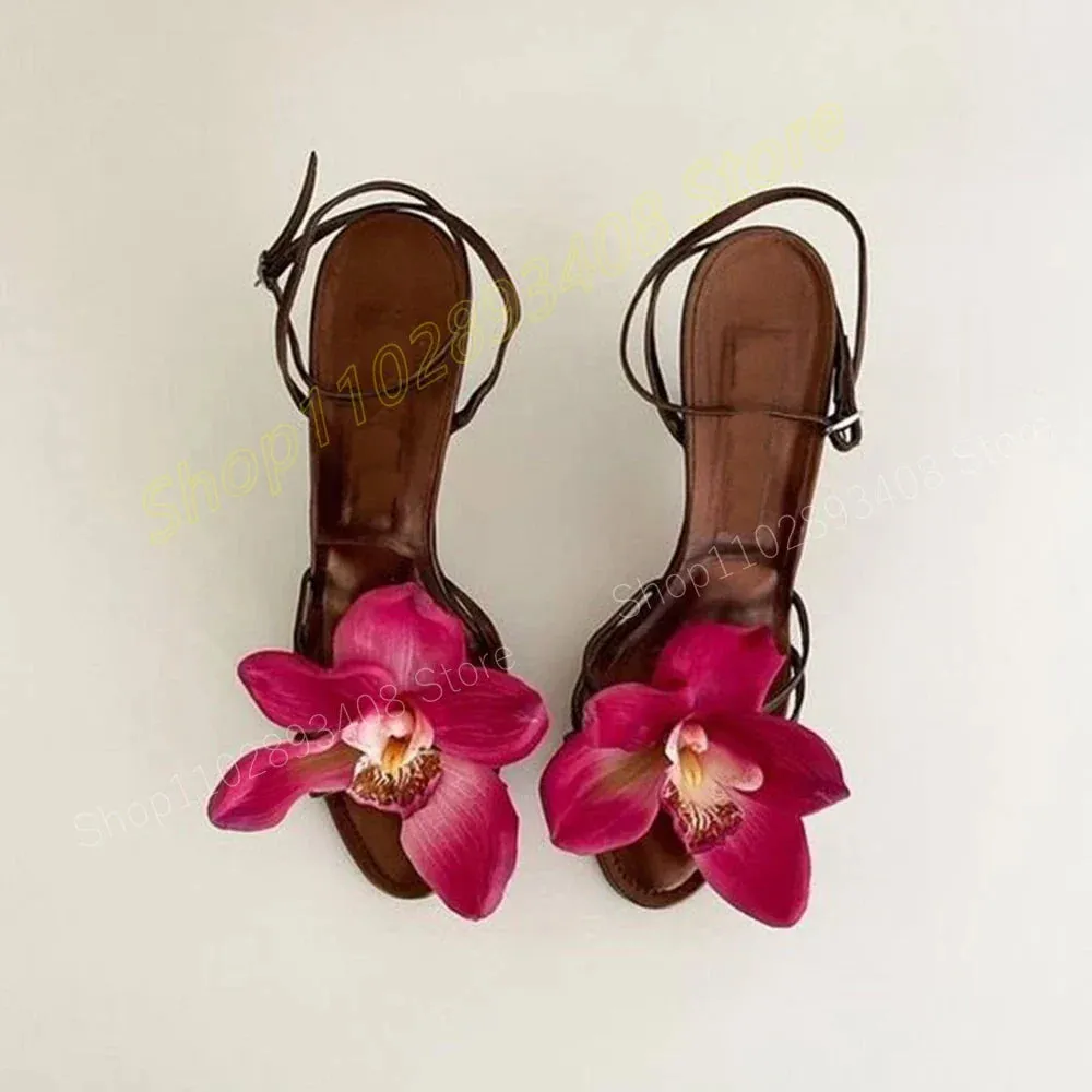 Rose Red Ankle Strap Heels