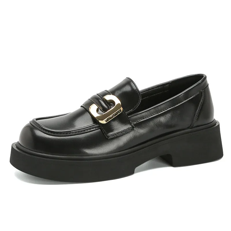 Round Toe Platform Loafers