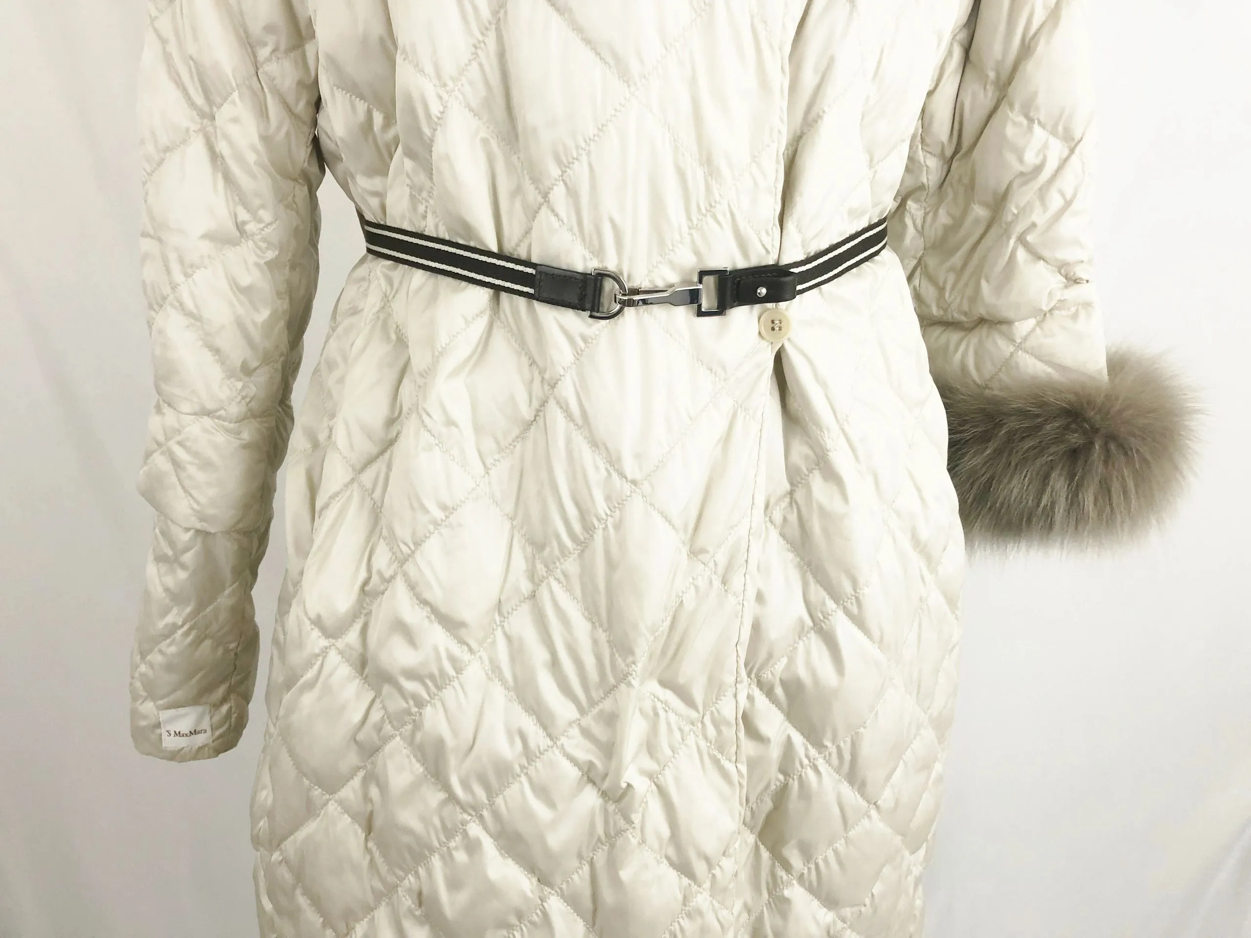 S Max Mara Quilted Reversible Coat With 2 Belts/Cuffs Size 10