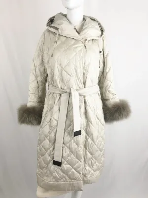 S Max Mara Quilted Reversible Coat With 2 Belts/Cuffs Size 10