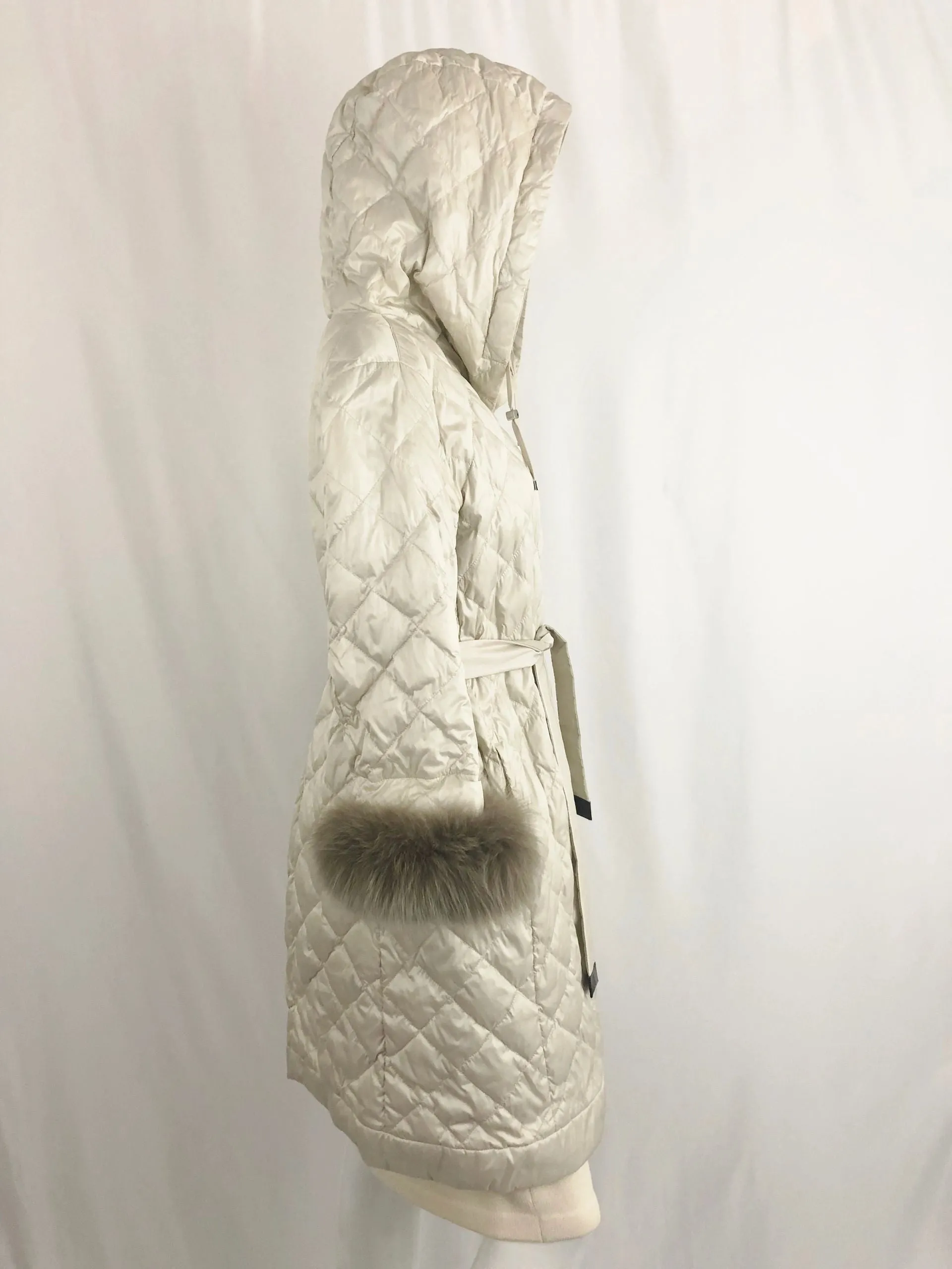 S Max Mara Quilted Reversible Coat With 2 Belts/Cuffs Size 10
