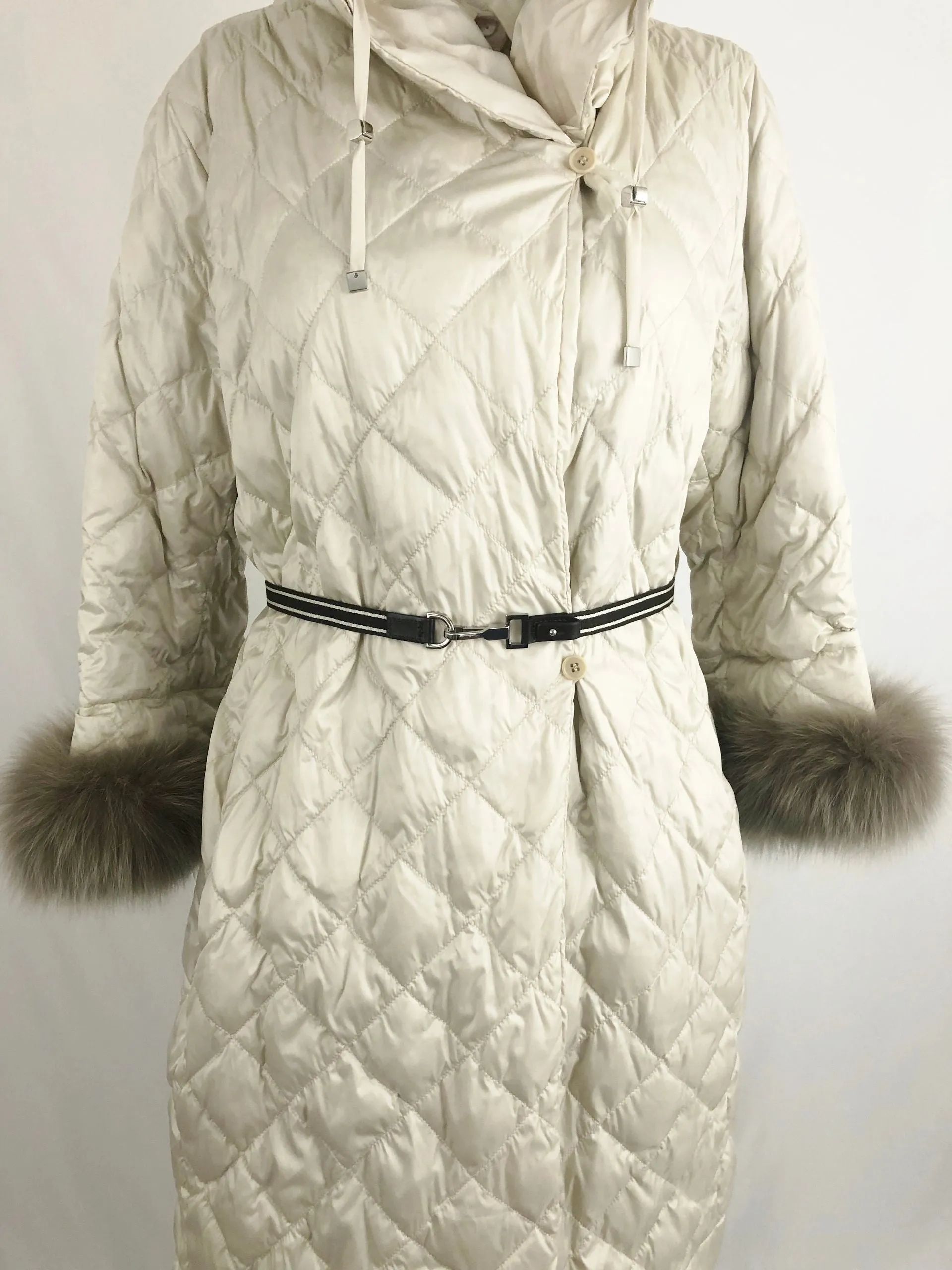 S Max Mara Quilted Reversible Coat With 2 Belts/Cuffs Size 10
