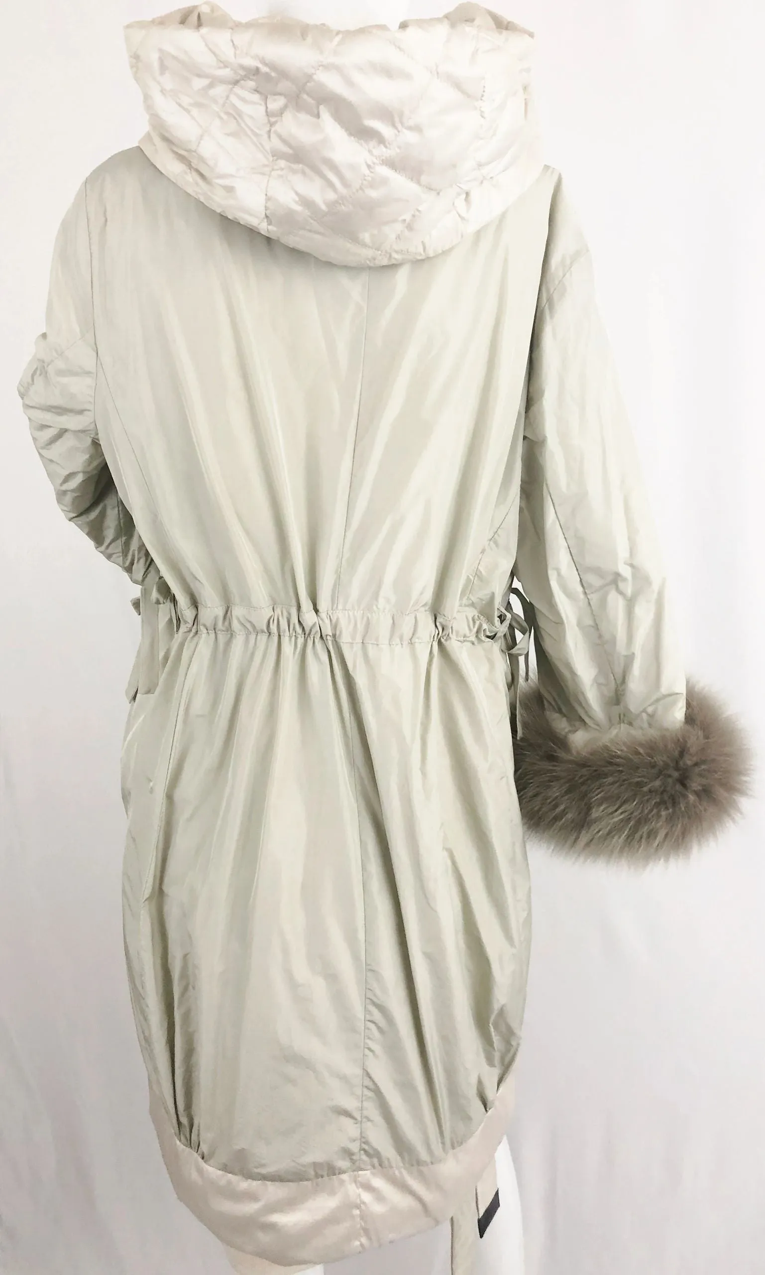 S Max Mara Quilted Reversible Coat With 2 Belts/Cuffs Size 10