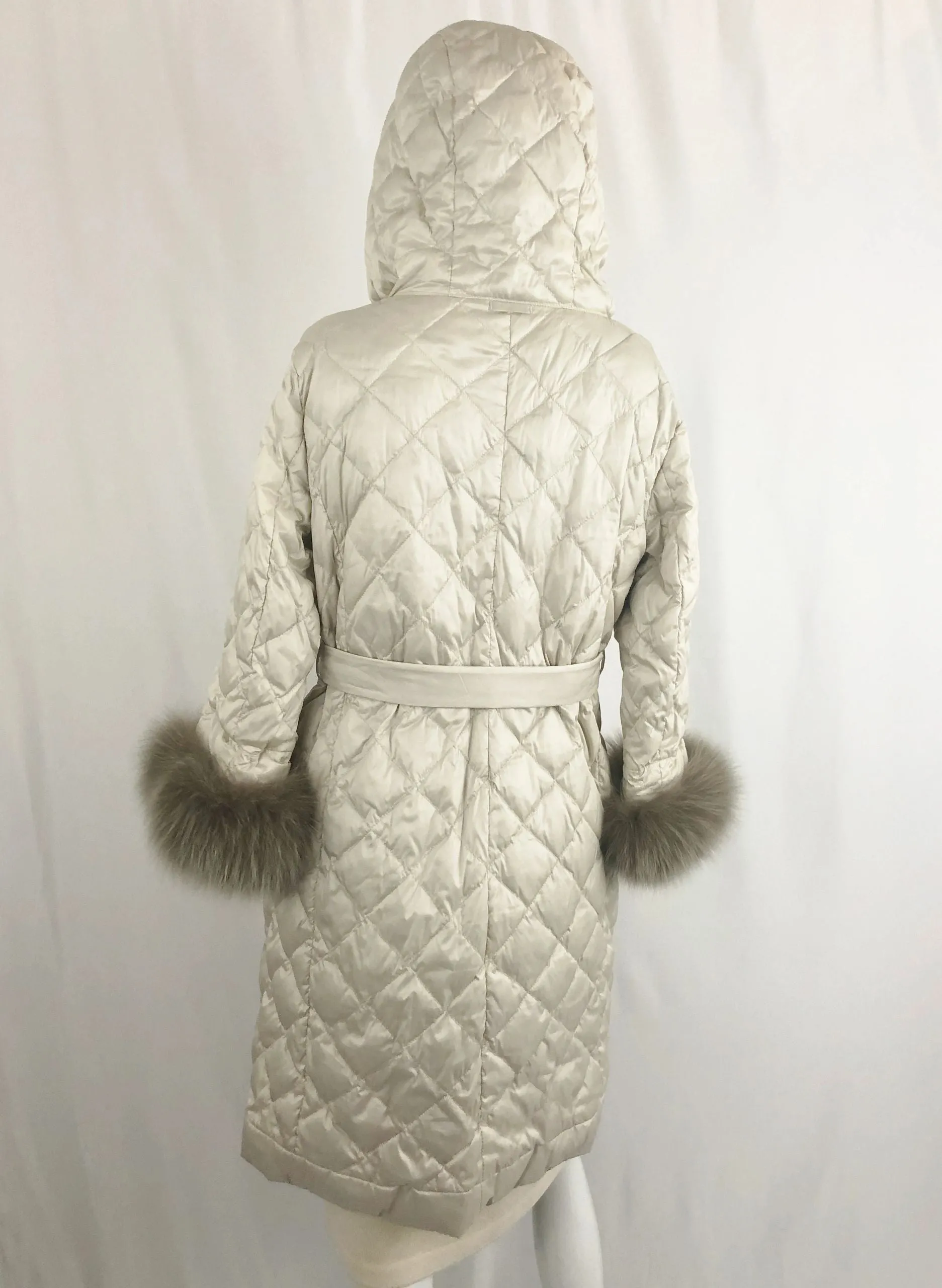 S Max Mara Quilted Reversible Coat With 2 Belts/Cuffs Size 10