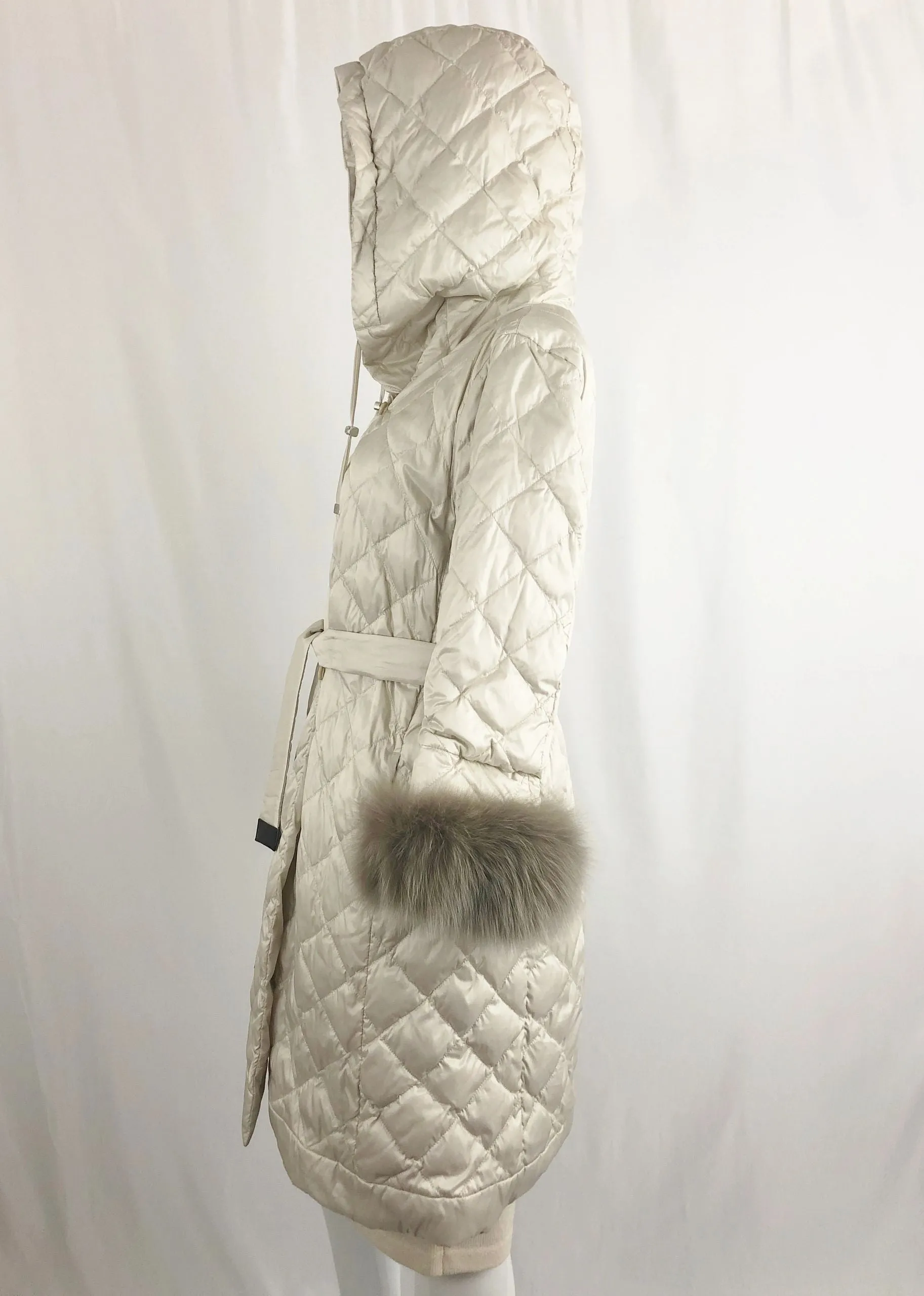 S Max Mara Quilted Reversible Coat With 2 Belts/Cuffs Size 10