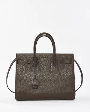Saint Laurent Grey Grained Leather Small Sac Du Jour
