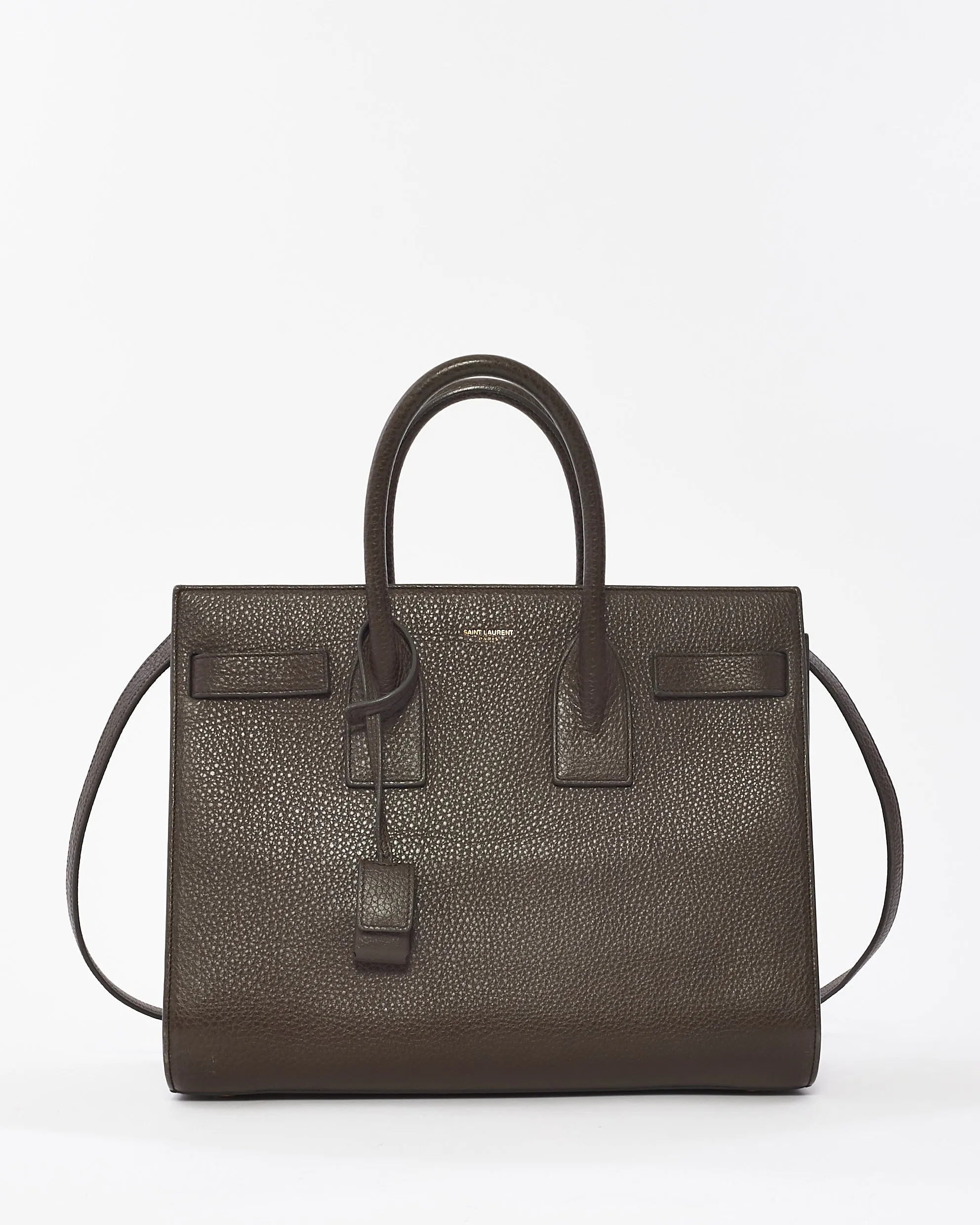 Saint Laurent Grey Grained Leather Small Sac Du Jour