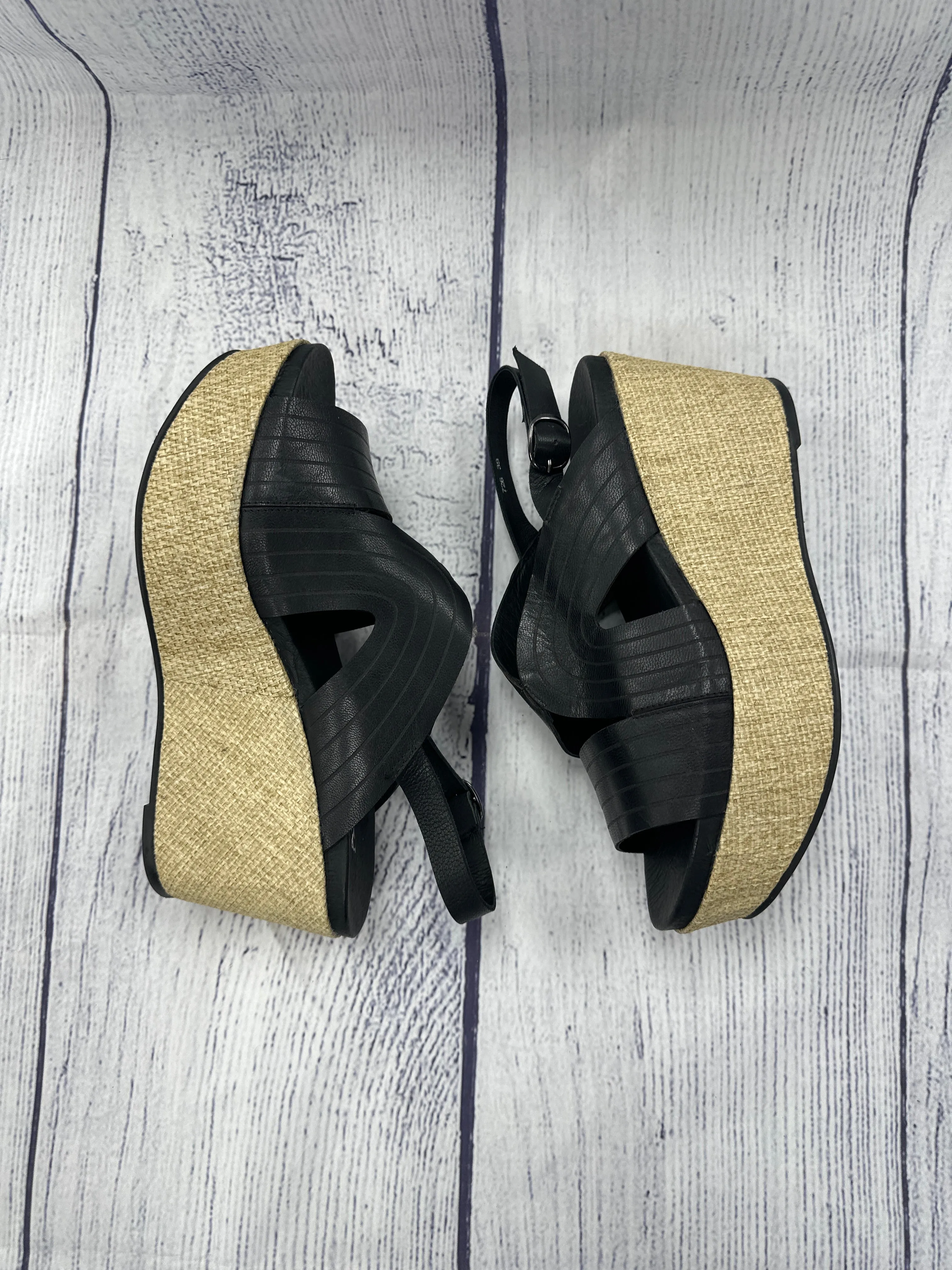 Sandals Heels Platform By Clothes Mentor In Black, Size: 8.5