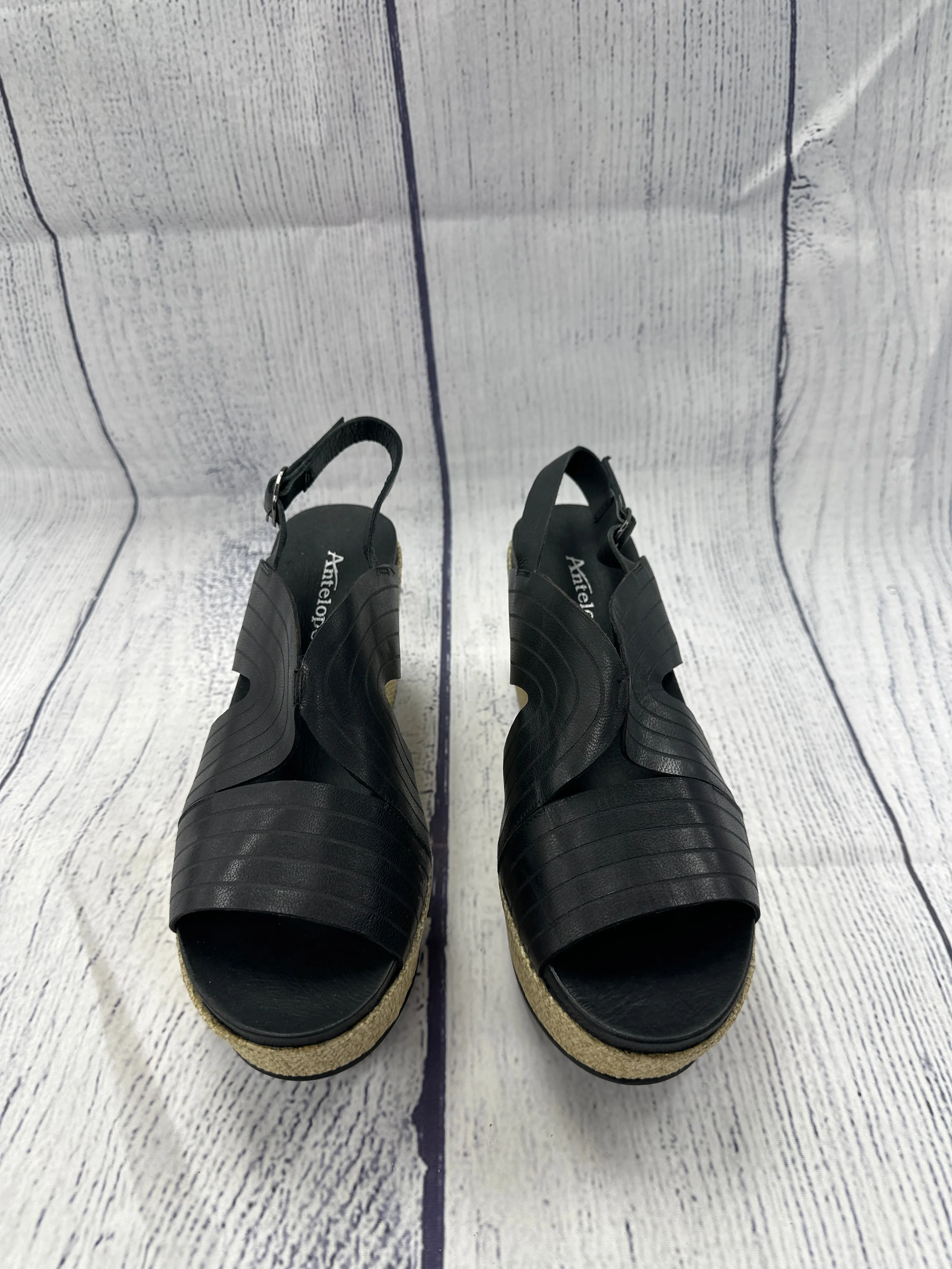 Sandals Heels Platform By Clothes Mentor In Black, Size: 8.5