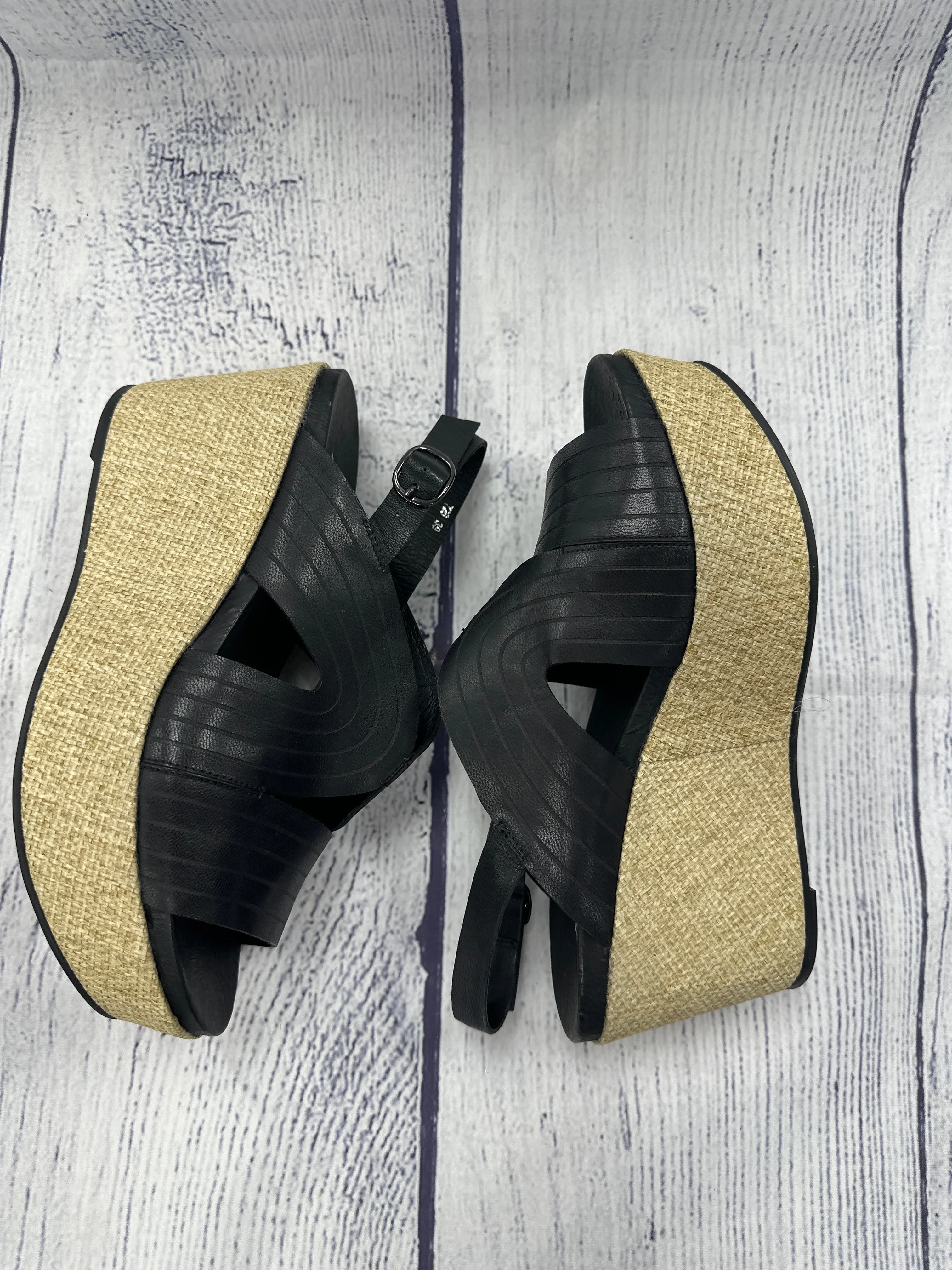 Sandals Heels Platform By Clothes Mentor In Black, Size: 8.5
