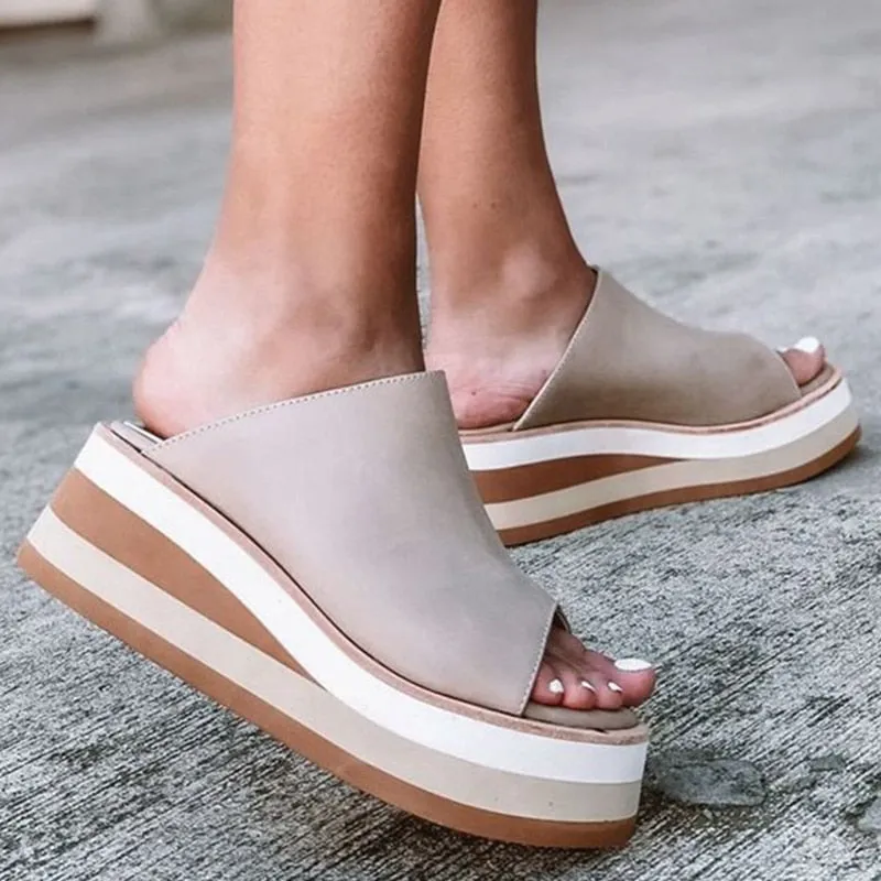 Sandals Peep Toe Platform Sandals For Summer Shoes Wedges Chaussure Femme Platform Heels Slippers Summer Footwear