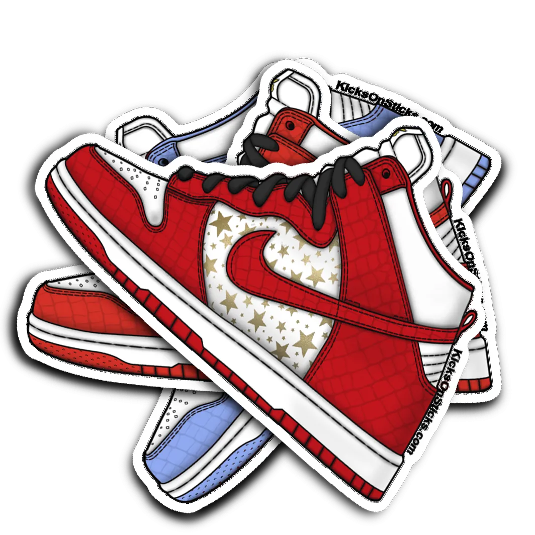 SB Dunk High "Supreme Red" Sneaker Sticker