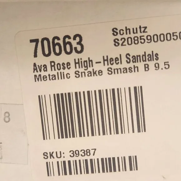 Schutz Leather &quot;Ava Rose Heels&quot; Metallic Snake Smash. NIB. Size 9.5