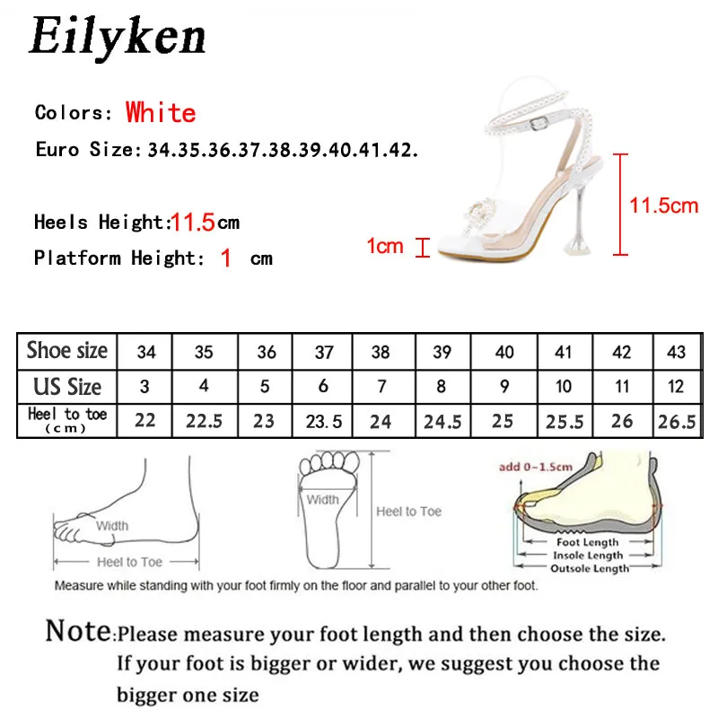 Sexy White String Bead High Heels Sandals Pumps