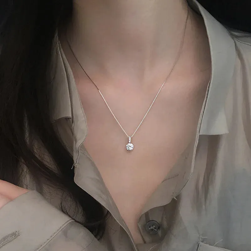 Shimmering Geometric Drop Necklace