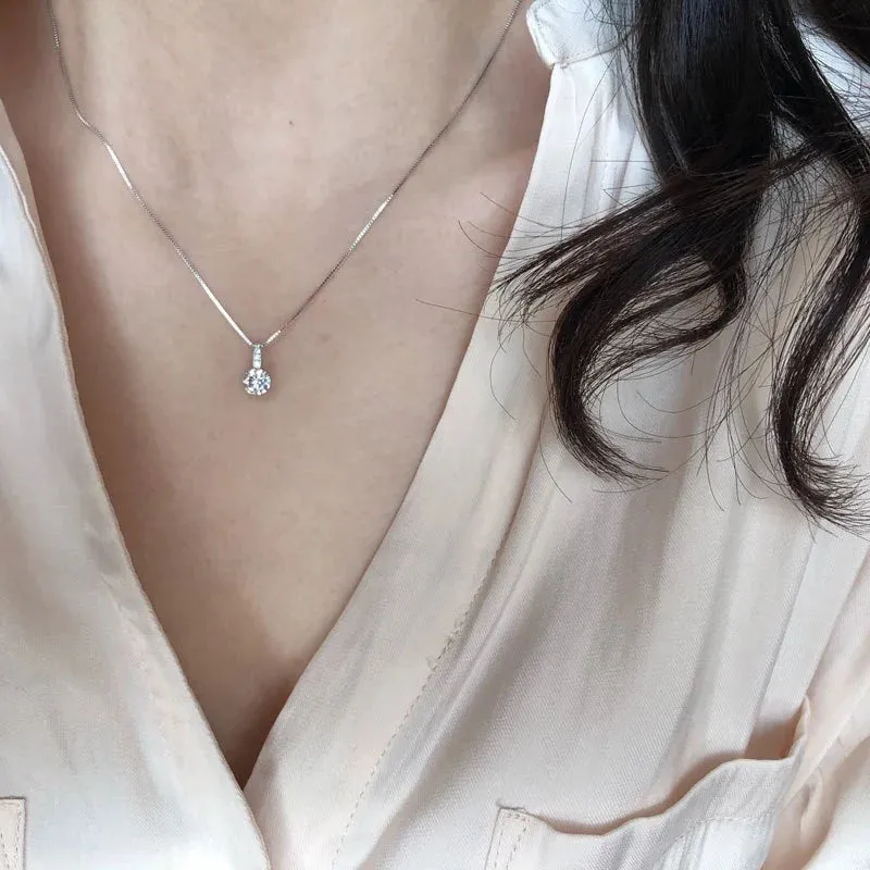 Shimmering Geometric Drop Necklace