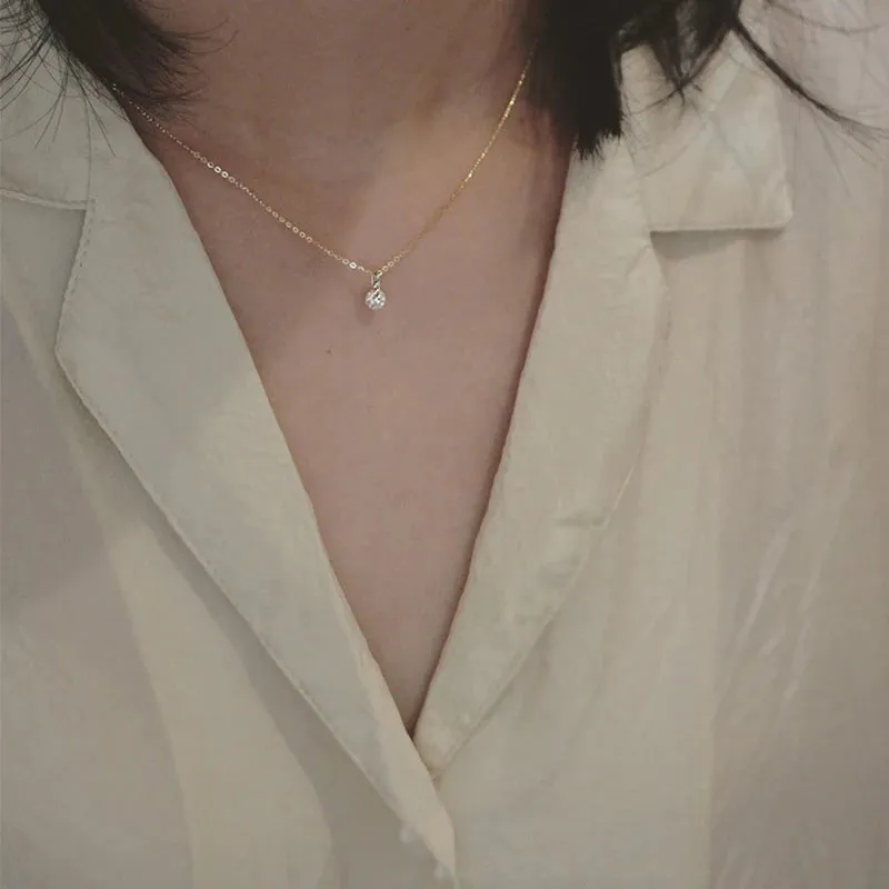 Shimmering Geometric Drop Necklace