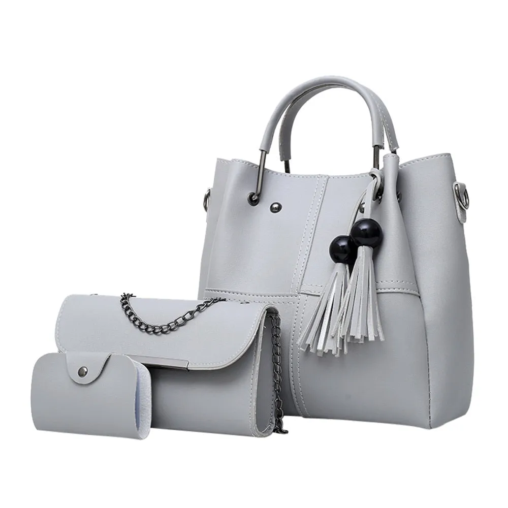 Shoulder Bag Women 3Pcs High Quality Tassel Shoulder Bag