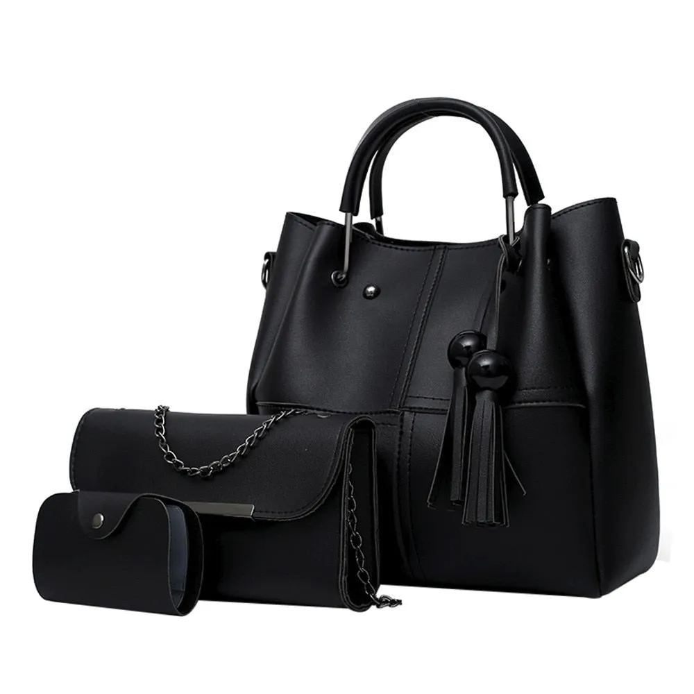 Shoulder Bag Women 3Pcs High Quality Tassel Shoulder Bag