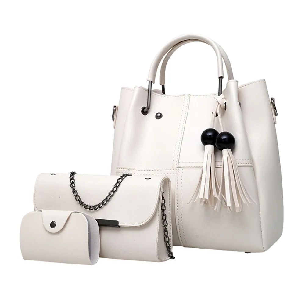 Shoulder Bag Women 3Pcs High Quality Tassel Shoulder Bag
